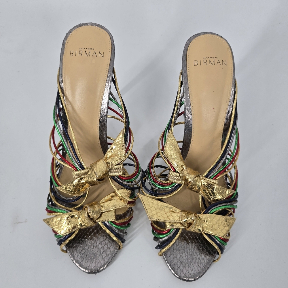 Alexandre Birman Dallas Metallic Slide Mule Size 39